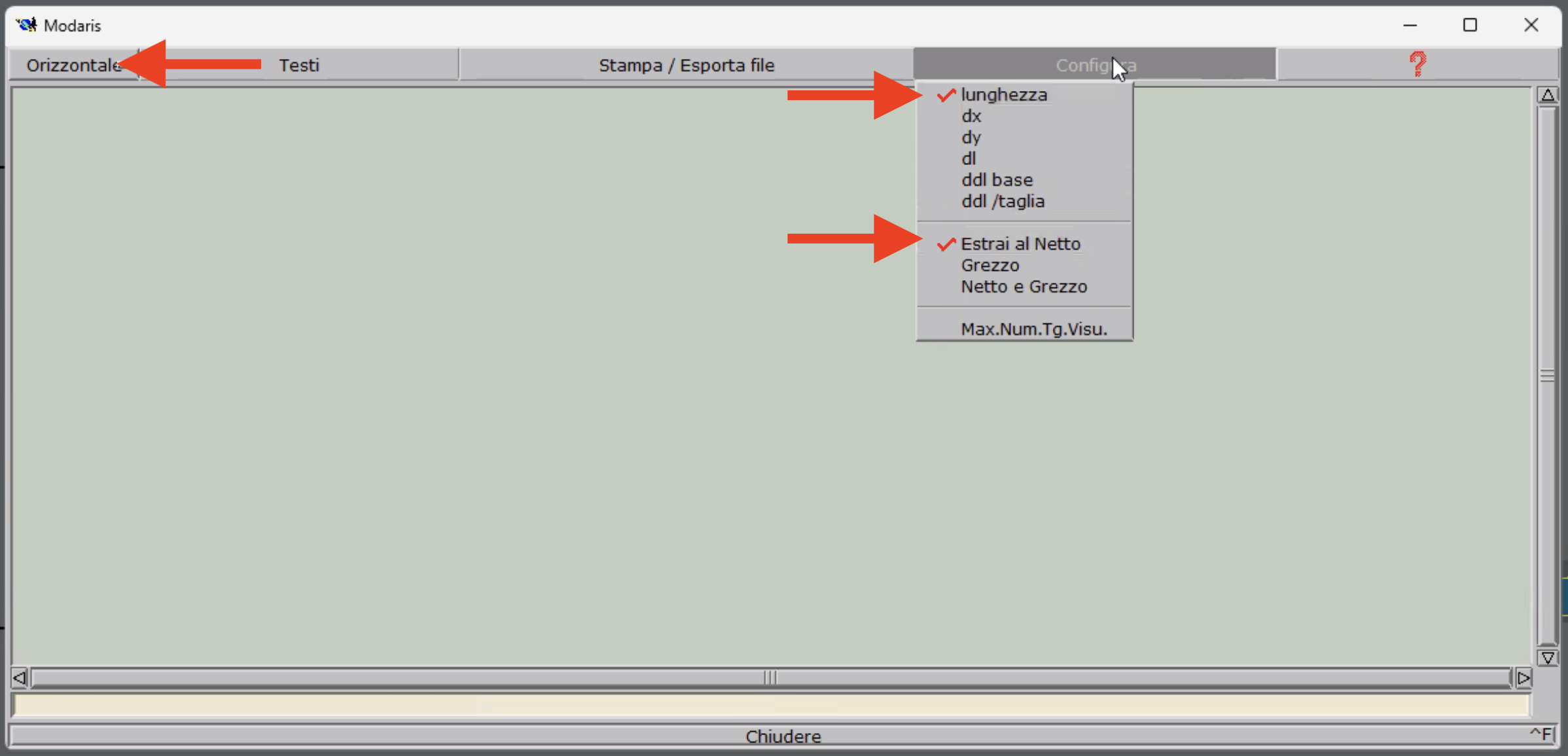 Measures sheet - Configure | Modaris V6